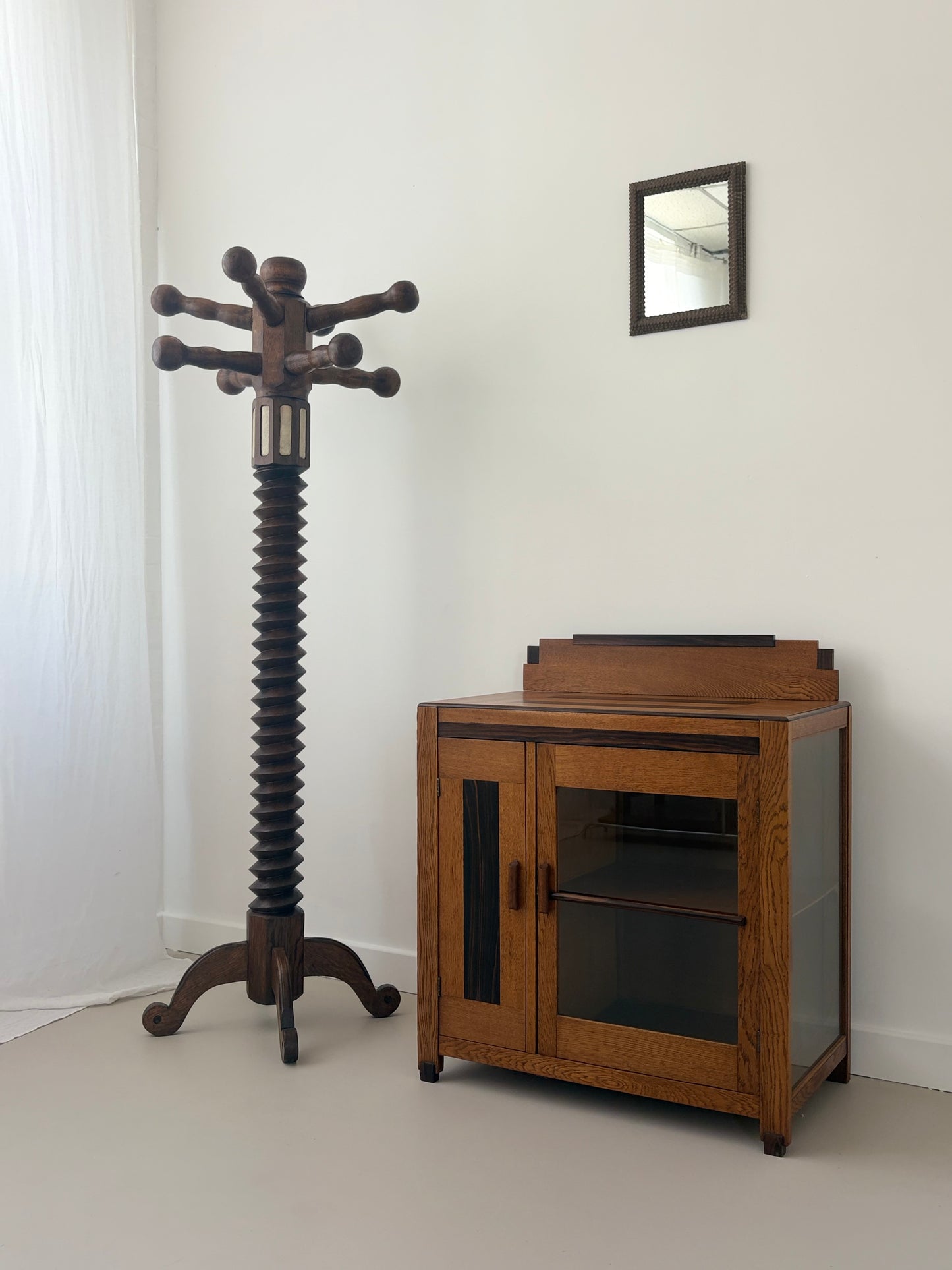 Carved Oak Coat Stand