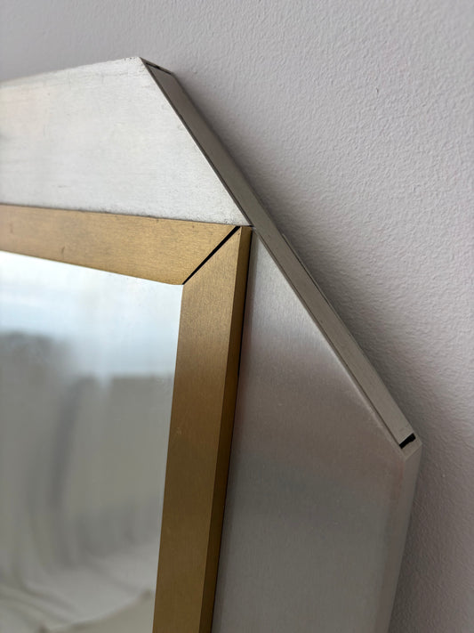 1970’s Chrome And Brass Mirror