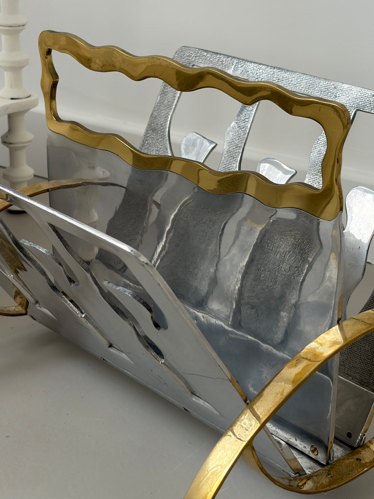 Mixed Metal Magazine Rack