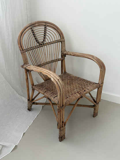 Woven Bamboo Arm Chair Attributed To Adrian Adoux