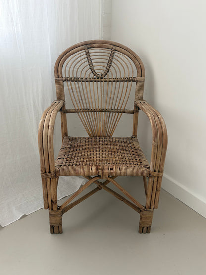 Woven Bamboo Arm Chair Attributed To Adrian Adoux