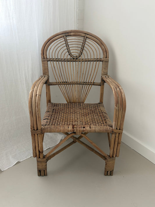 Woven Bamboo Arm Chair Attributed To Adrian Adoux