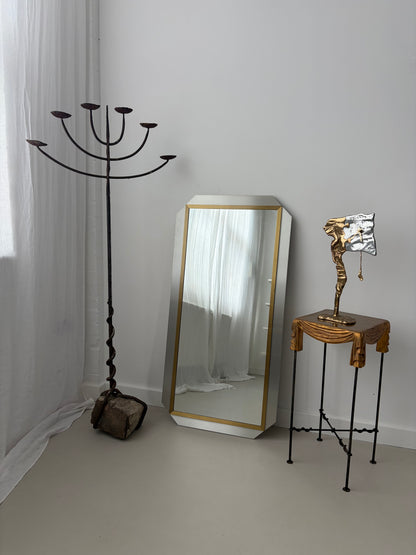 1970’s Chrome And Brass Mirror