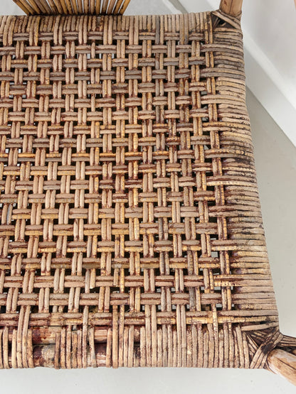 Woven Bamboo Arm Chair Attributed To Adrian Adoux
