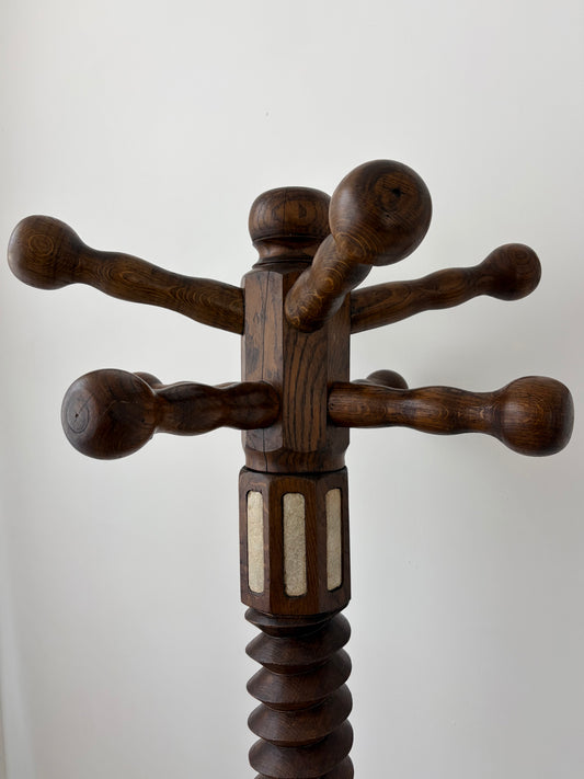 Carved Oak Coat Stand