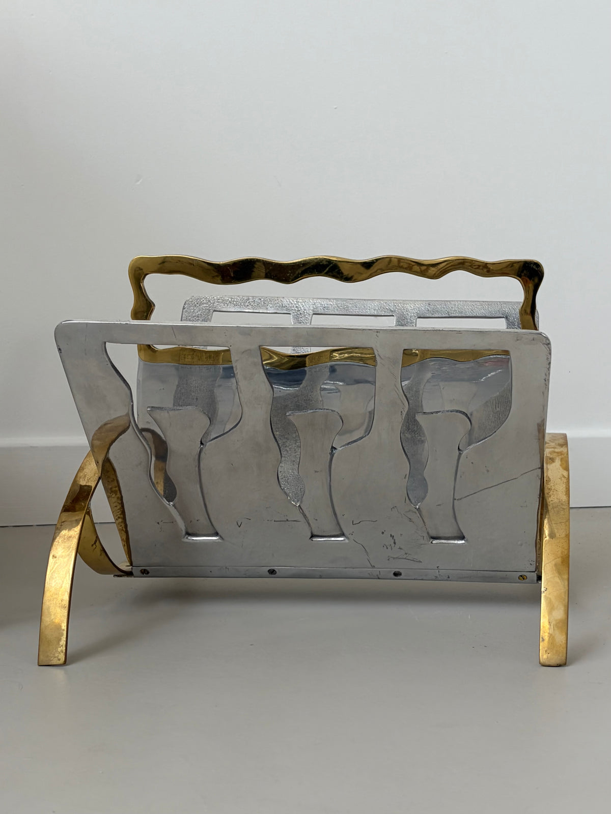 Mixed Metal Magazine Rack