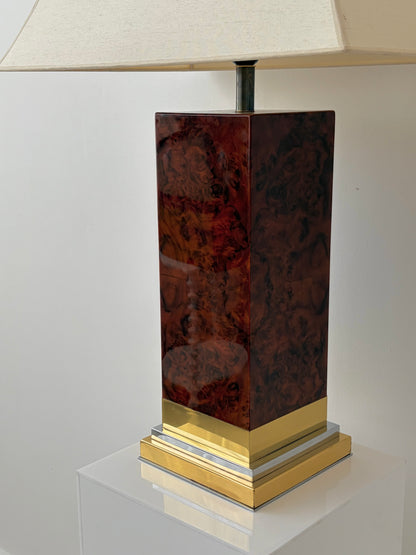 Burl Wood Mantel Lamps