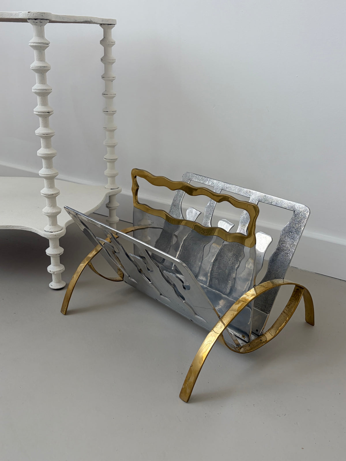 Mixed Metal Magazine Rack