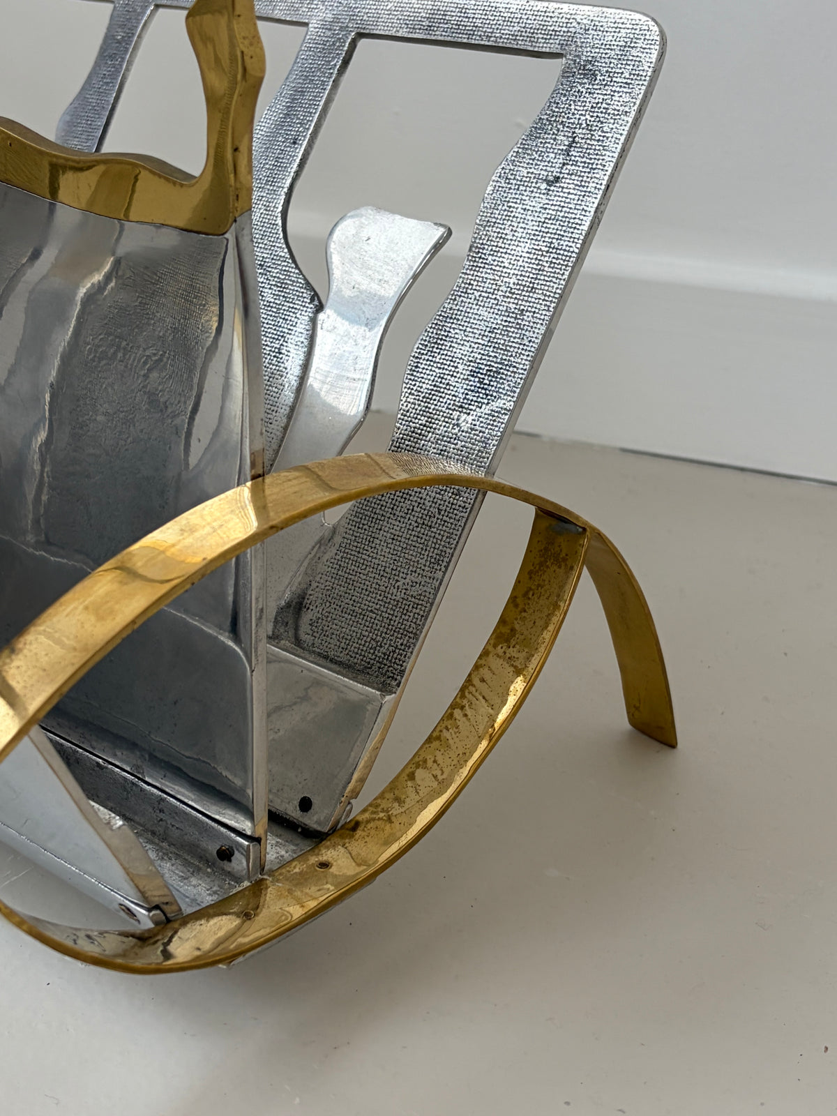 Mixed Metal Magazine Rack