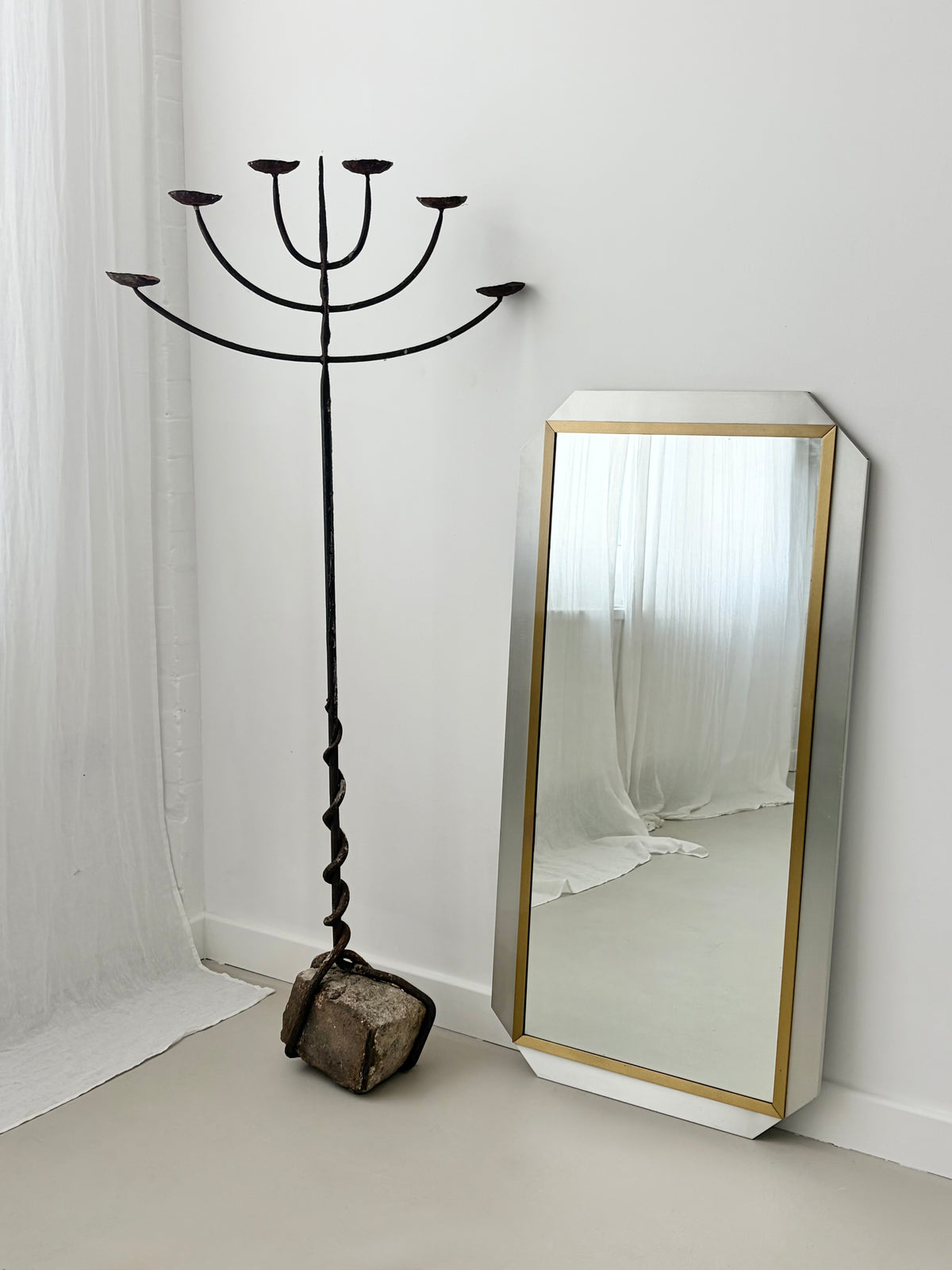 Floor Standing Brutalist Candelabra