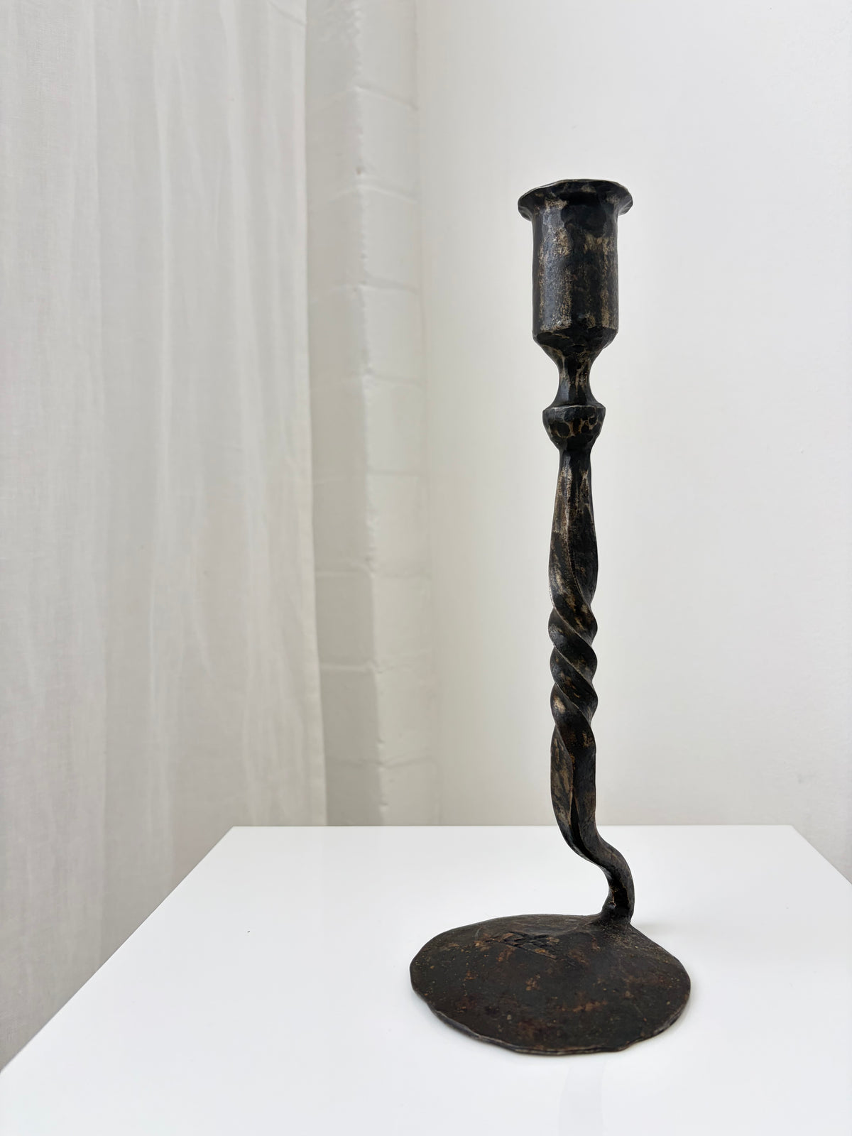 Signed Iron Candle Holder