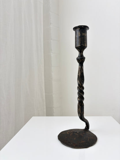 Signed Iron Candle Holder