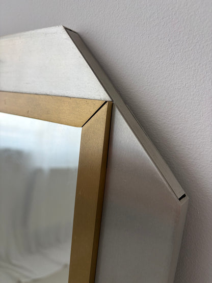 1970’s Chrome And Brass Mirror