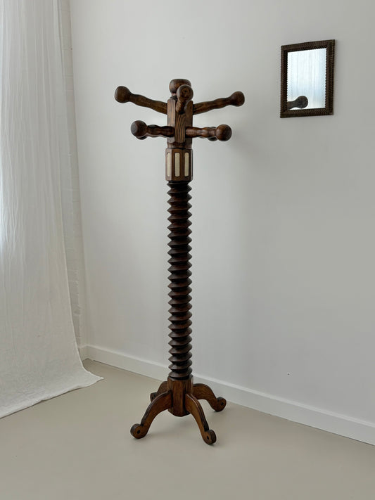 Carved Oak Coat Stand